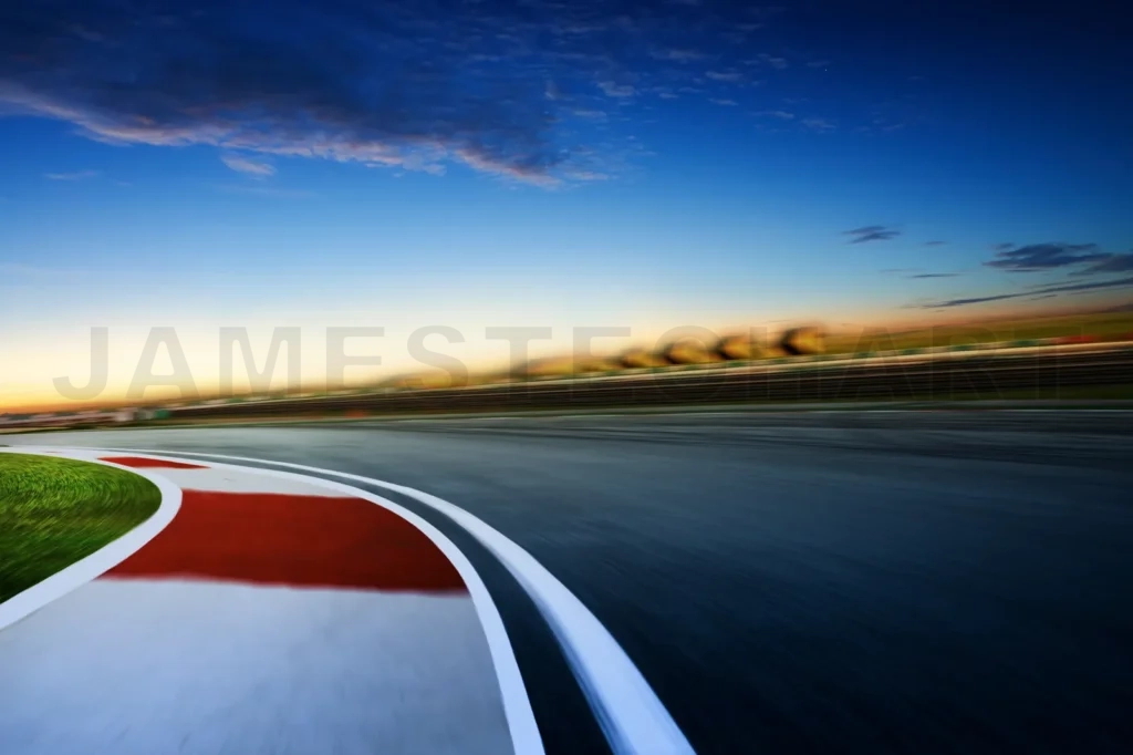
Motion Blurred Racetrack ,Cold Mood , Early Morning Scene