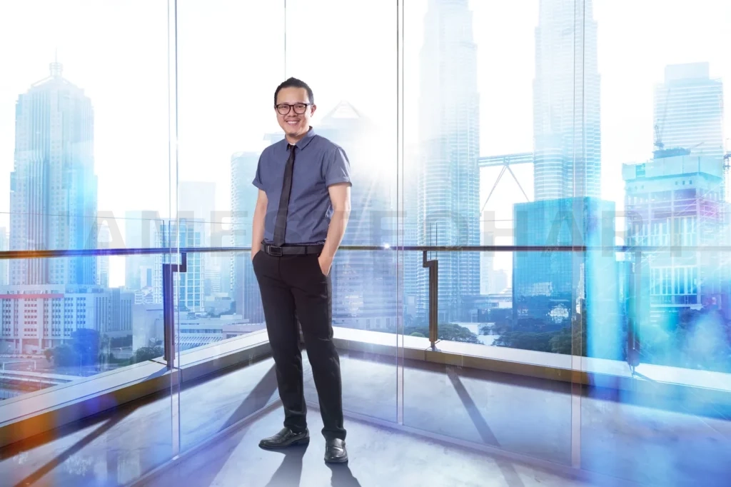 
Full Length Portrait Of Happy 30S 40S Asian Businessman