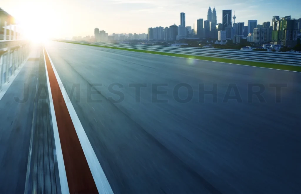 
Motion Blurred Racetrack,Cold Mood