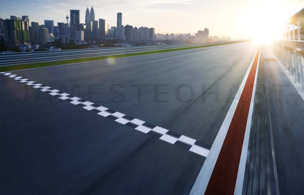 
Motion Blurred Racetrack,Cold Mood