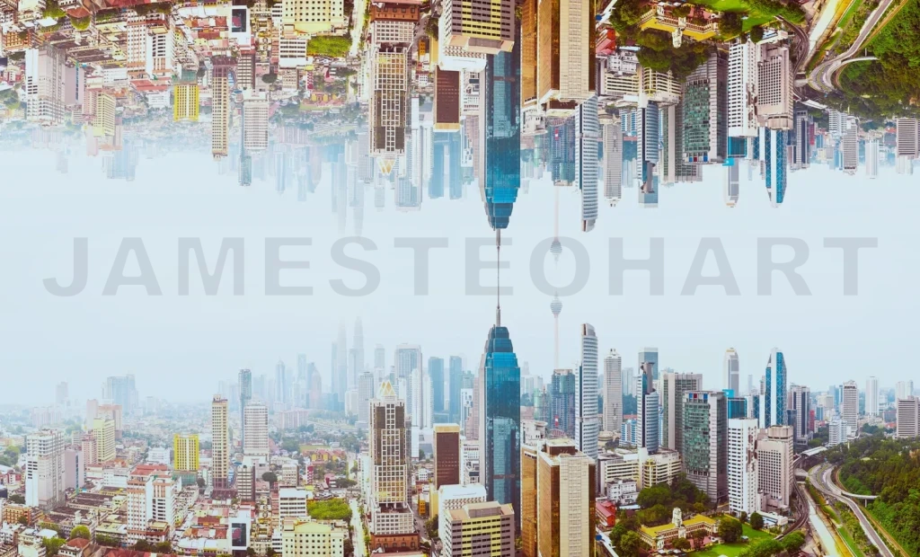 
Abstract Surreal Upside Down City Skyline