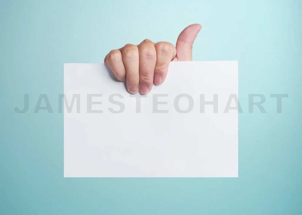 
Advertising: Hand Holding White Empty Paper