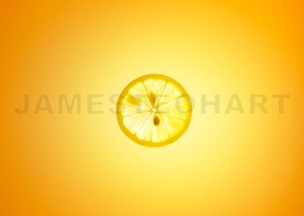 
Lemon On Orange Background , Back Lit