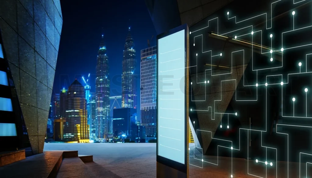 
Empty Screen Billboard With Intelligent Communication Design Network Of Things