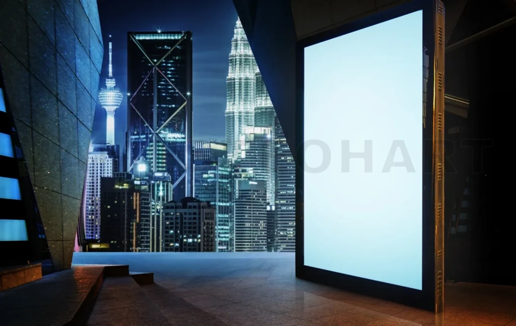 
Big Empty Screen Billboard With Modern City Background