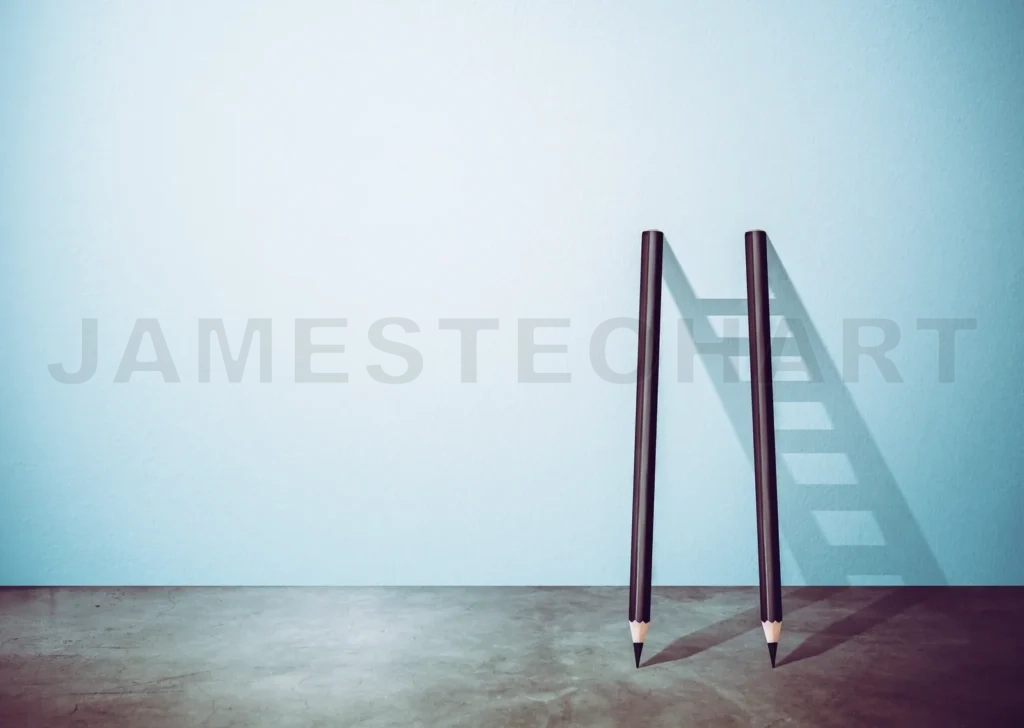 
Success Creative Concept, Pencil Ladder With Copy Space